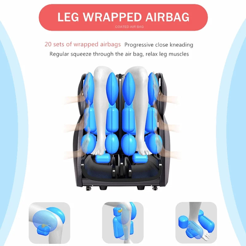 Masseur Électrique Premium Pieds et Jambes Vibration Chauffage et Pression d’Air