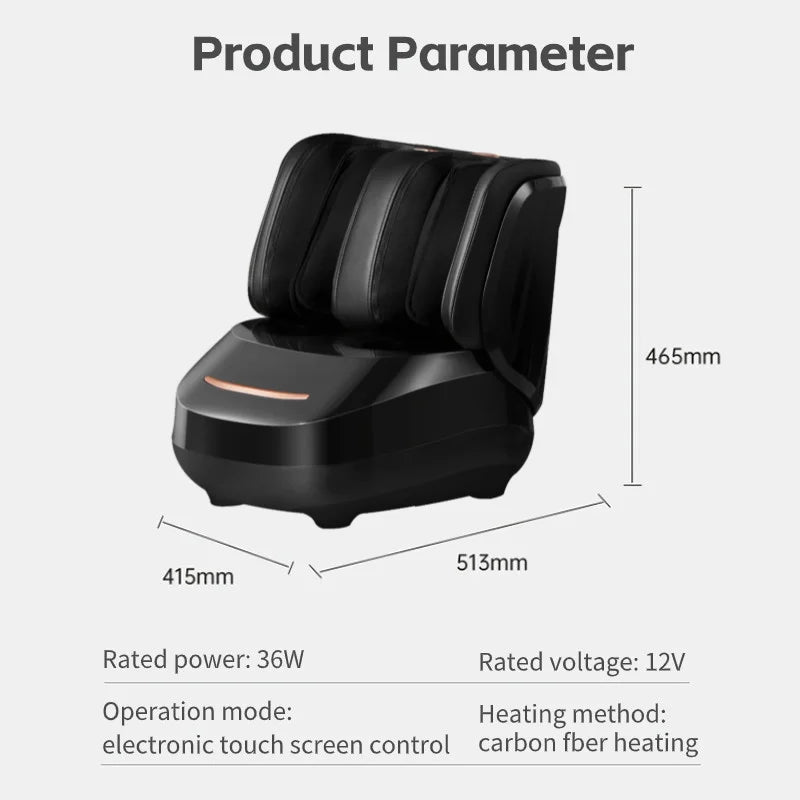 Appareil de massage électrique pour pieds et mollets avec chaleur et compression