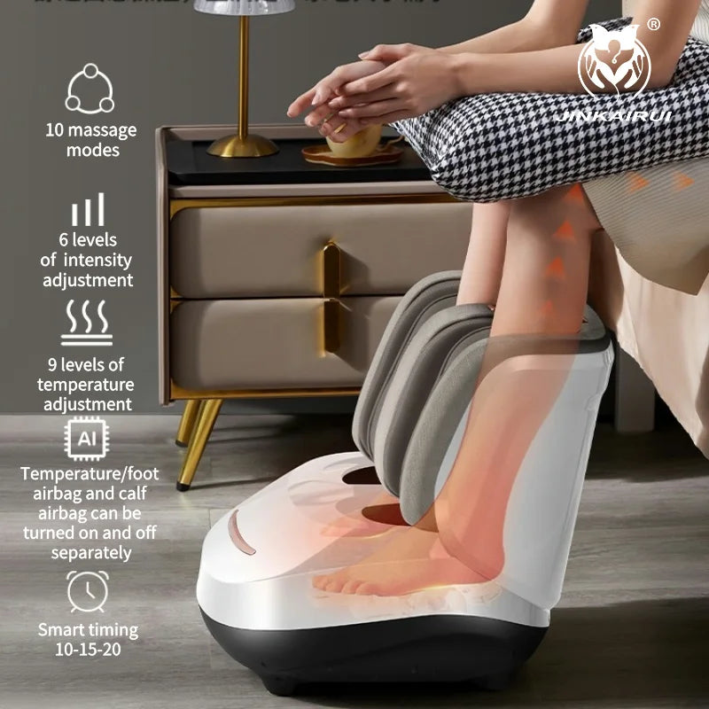 Appareil de massage électrique pour pieds et mollets avec chaleur et compression