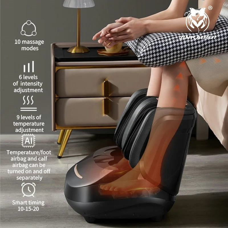 Appareil de massage électrique pour pieds et mollets avec chaleur et compression