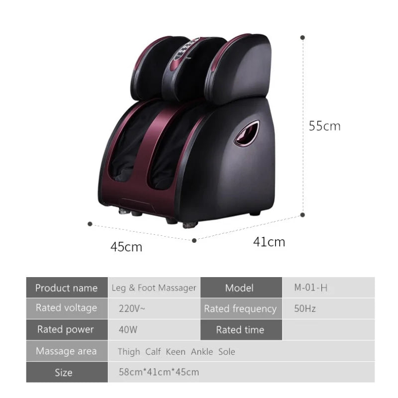 Masseur Électrique Premium Pieds et Jambes Vibration Chauffage et Pression d’Air