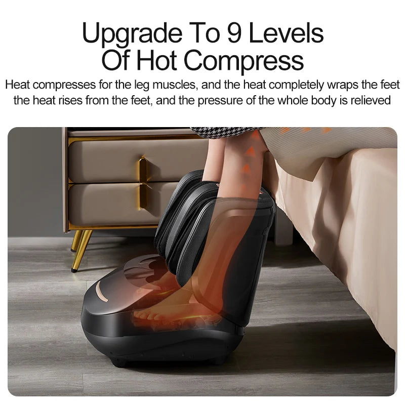 Appareil de massage électrique pour pieds et mollets avec chaleur et compression